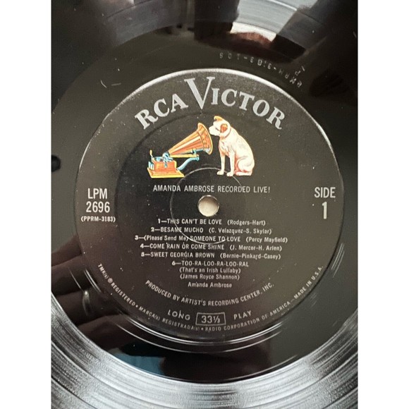 Amanda Ambrose Recorded Live! LP RCA Victor LPM 2696 Mono 1963 VG - Picture 6 of 8